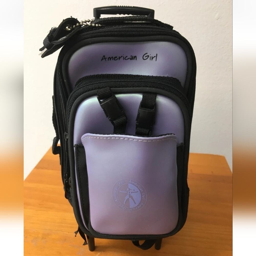 American Girl SUITCASE & BACKPACK Combo Luggage Purple Lavender DOLL SIZED Used